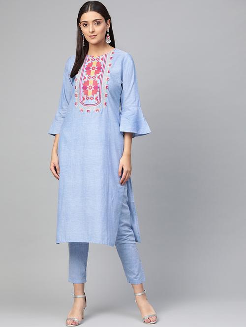 bell sleeves kurta palazzo set - 16909905 - Very Small Image - 1