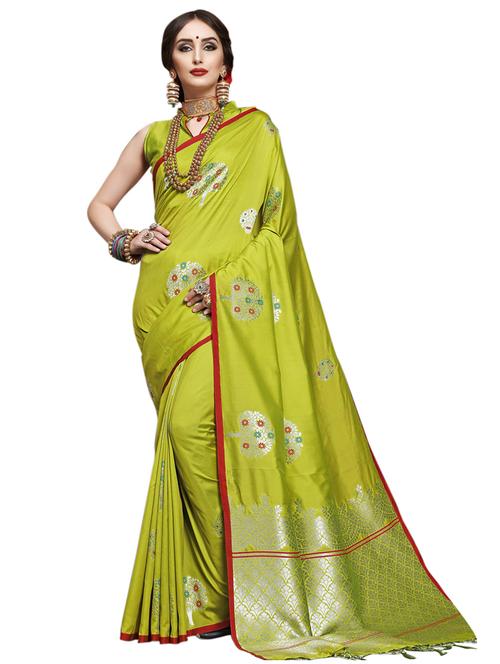 ethnic motifs banarasi saree with blouse - 16909953 - Very Small Image - 1