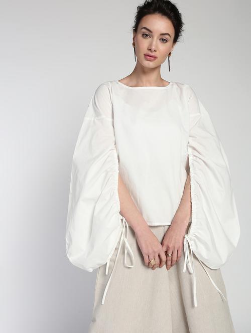 slit sleeves solid top - 16911301 - Very Small Image - 1