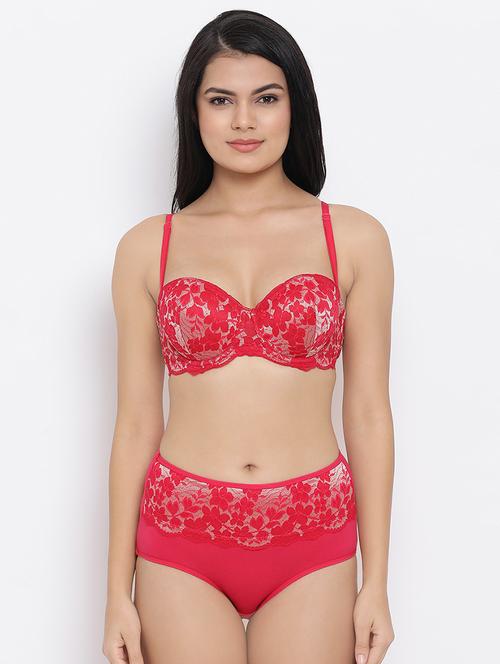 detachable strap lace bras and panty set - 16913392 - Very Small Image - 1