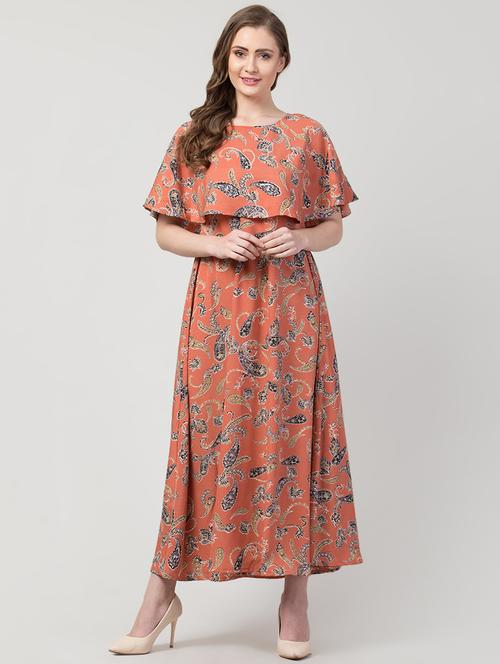 cape sleeved paisley maxi dress - 16913688 - Very Small Image - 1