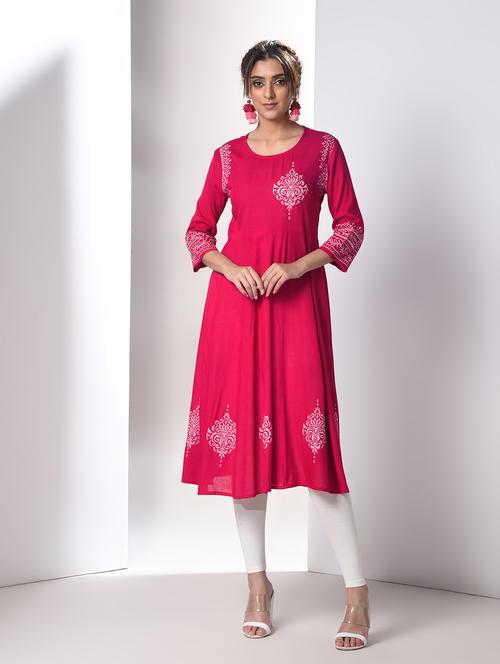 block print anarkali kurta - 16914091 - Very Small Image - 1