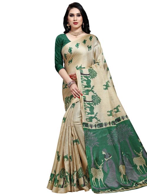 conversational printed saree with blouse - 16914785 - Very Small Image - 1