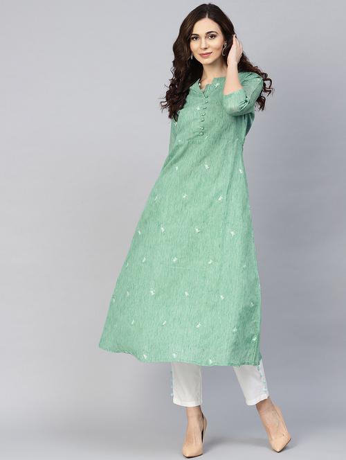 textured a-line kurta - 16914965 - Very Small Image - 1