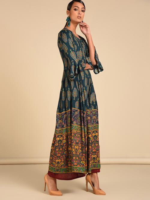 printed flared kurta  - 16915350 - Very Small Image - 1