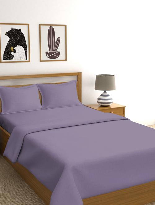  cotton satin king size bedsheet with elastic fitted sheet and 2 pillow covers - 16917672 - Very Small Image - 1