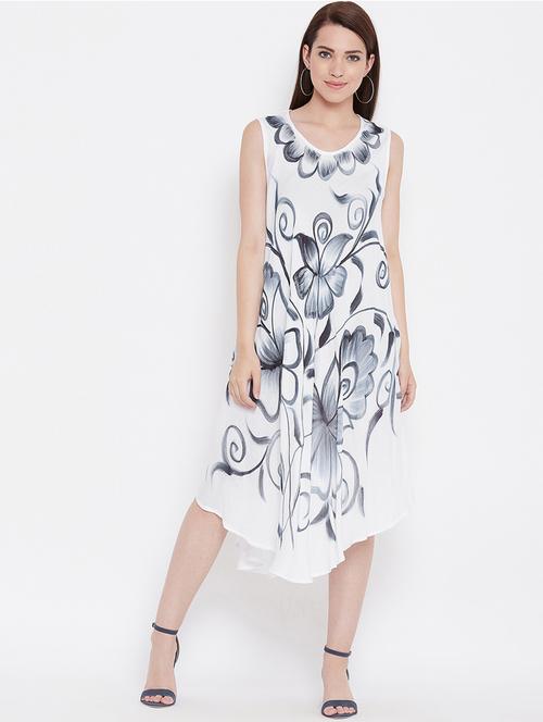 round neck floral asymmetric dress  - 16918350 - Very Small Image - 1