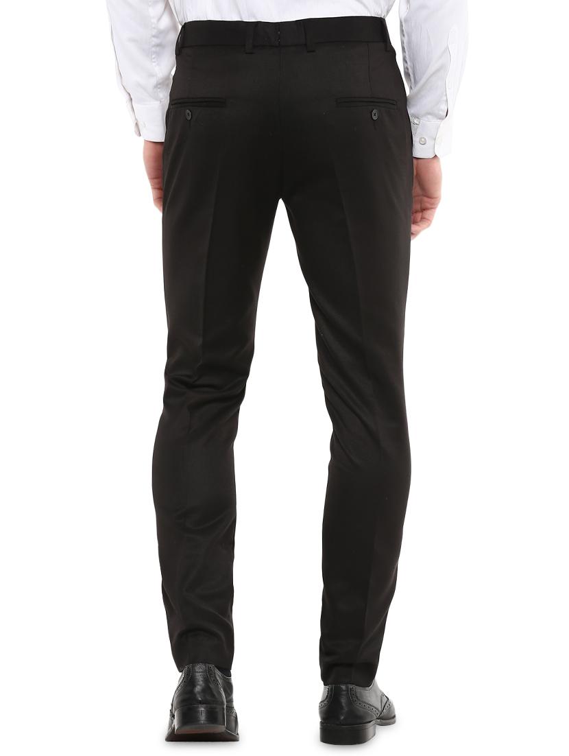 black solid flat front formal trouser - 16918582 - Standard Image - 2