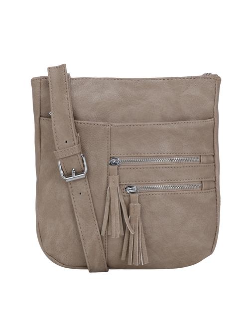 beige leatherette (pu) sling bag - 16919126 - Very Small Image - 1