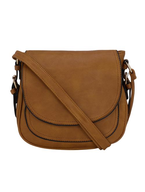 brown leatherette (pu) sling bag - 16919135 - Very Small Image - 1