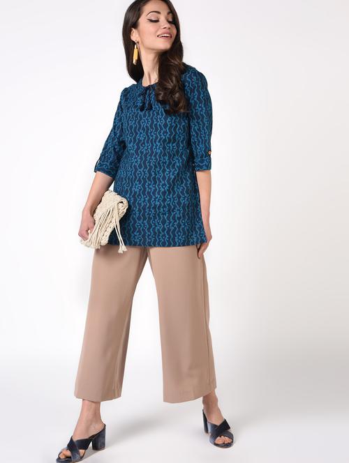 indigo straight kurti - 16919561 - Very Small Image - 1