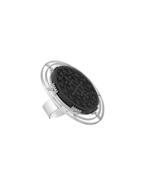 black silver finger ring - 16920119 - Very Small Image - 1