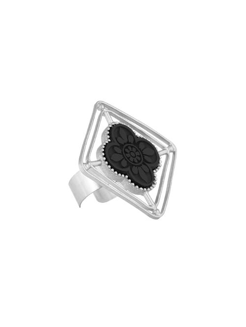 black silver  finger ring - 16920122 - Very Small Image - 1