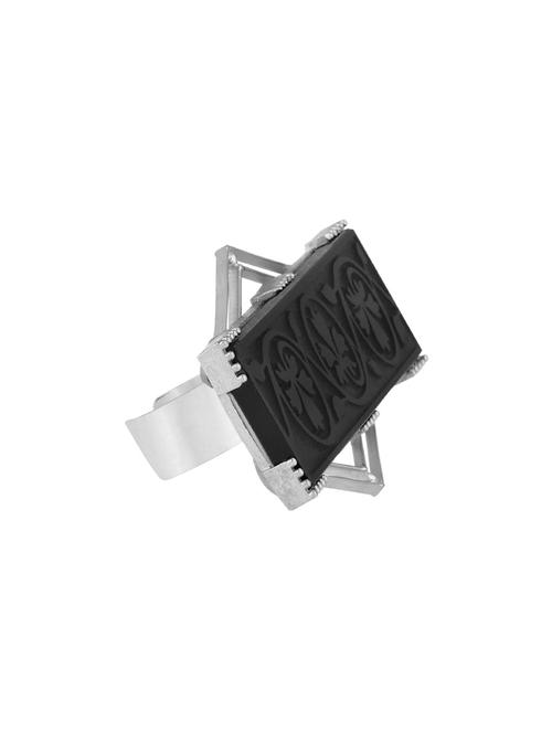 Black Silver Finger Ring - 16920134 - Very Small Image - 1
