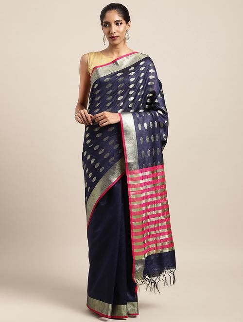 self design kasavu saree with blouse - 16920692 - Very Small Image - 1