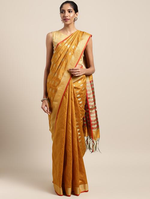 self design kasavu saree with blouse - 16920696 - Very Small Image - 1