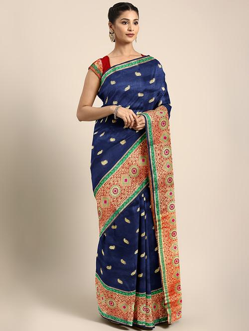 self design banarasi saree  with blouse - 16920721 - Very Small Image - 1