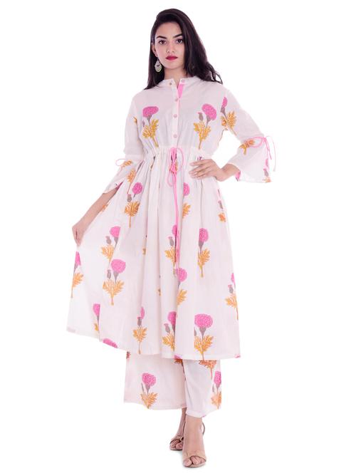 floral kurta palazzo set - 16921174 - Very Small Image - 1