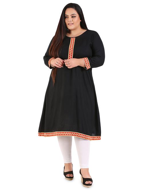 solid a-line kurta - 16921533 - Very Small Image - 1