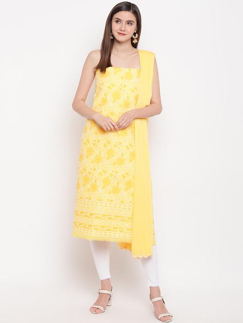 chikankari churidar unstitched suit - 16922285 - Very Small Image - 1