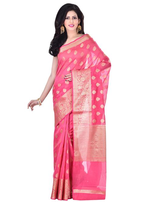 ethnic motif banarasi saree with blouse - 16924640 - Very Small Image - 1