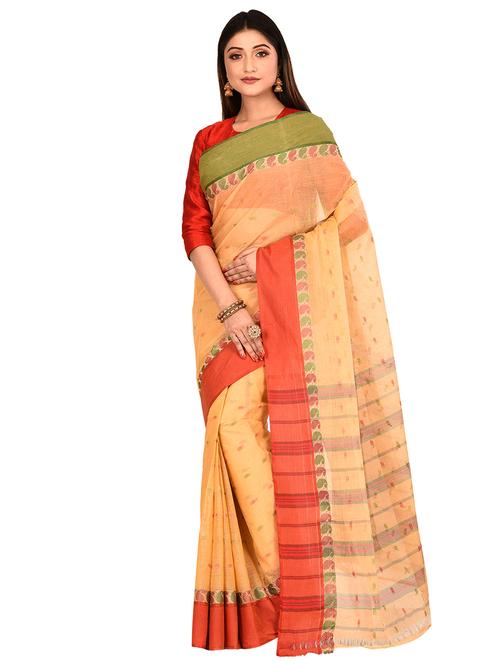 self design tant saree - 16926080 - Very Small Image - 1