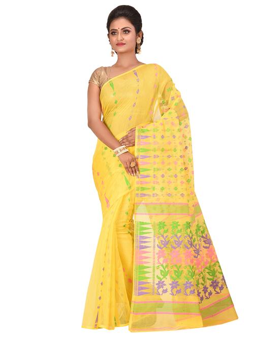 women's self design yellow colored saree - 16926132 - Very Small Image - 1