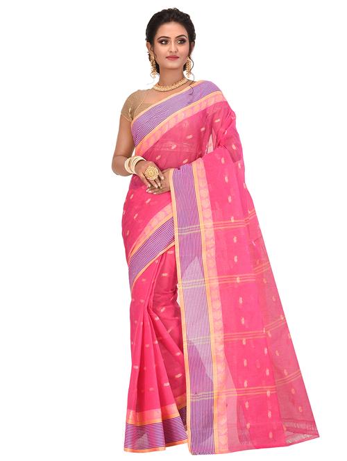 self design cotton tant saree - 16926142 - Very Small Image - 1