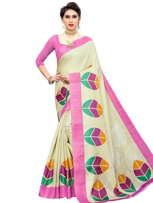 paisley printed saree with blouse - 16927341 - Very Small Image - 1