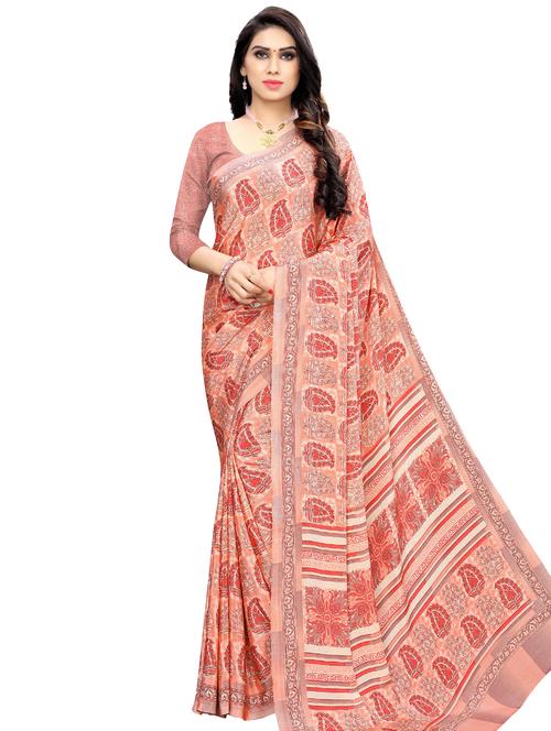 paisley printed saree with blouse - 16927381 - Very Small Image - 1