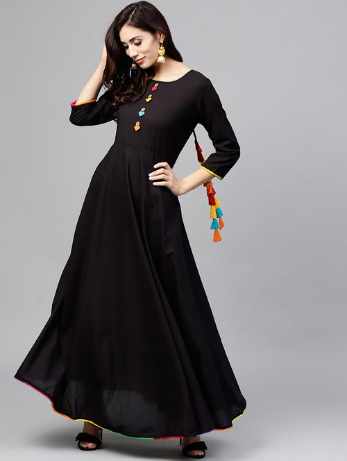 solid flared kurta - 16928222 - Very Small Image - 1