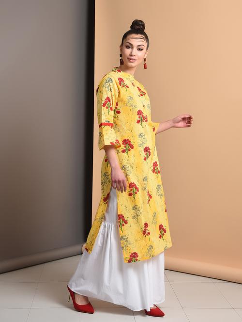 floral straight kurta - 16928286 - Very Small Image - 1