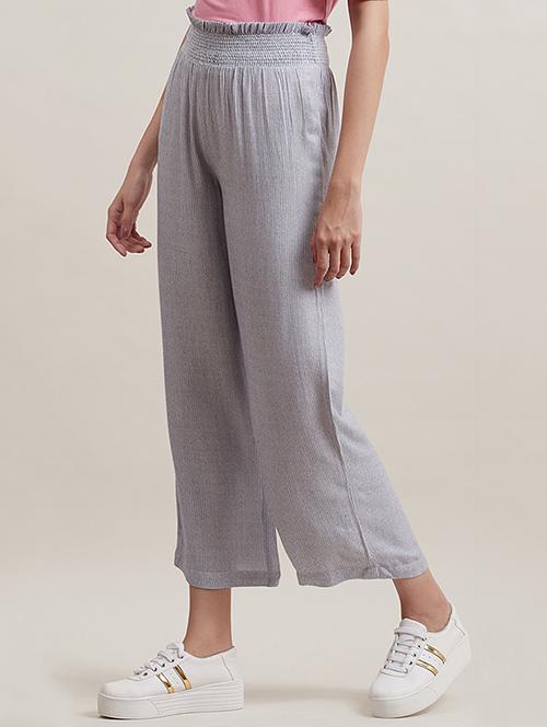 smocked waist flat front trouser  - 16929450 - Very Small Image - 1