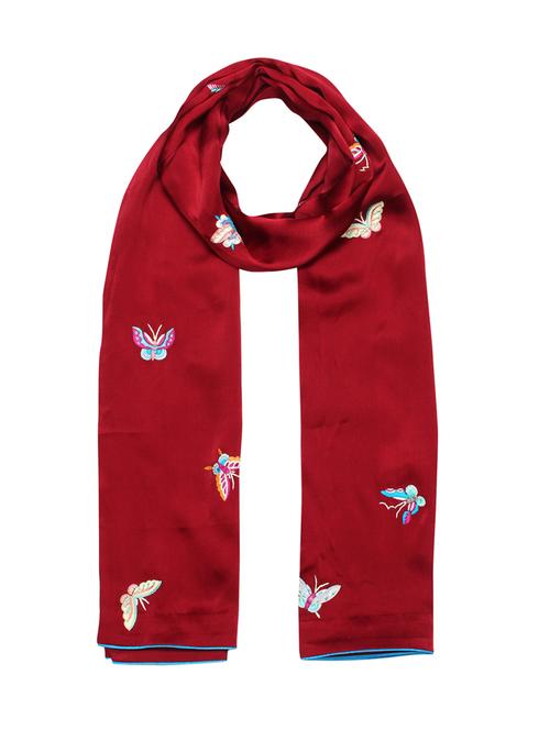 red pure silk stole - 16932106 - Very Small Image - 1