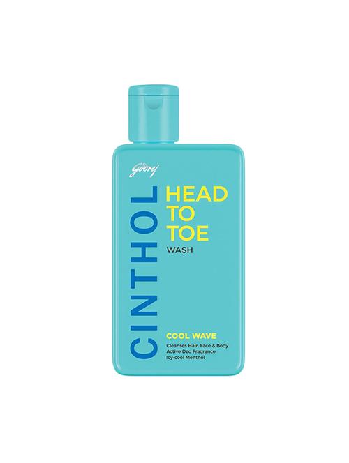 cinthol head to toe, 3-in-1 wash (shampoo, face and body) – cool wave, 190ml - 16933297 - Very Small Image - 1
