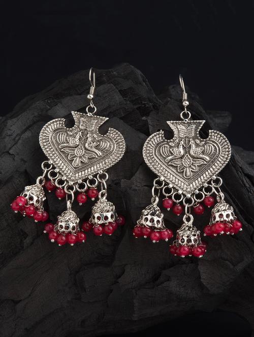 silver brass drop earring - 16934045 - Very Small Image - 1