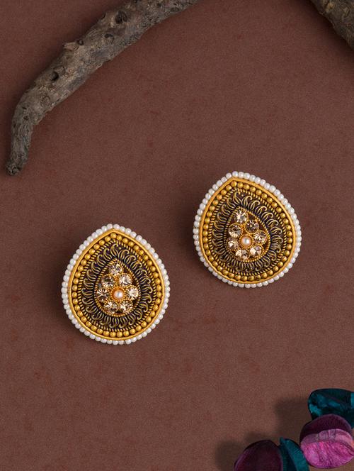 blue brass studs earring - 16934065 - Very Small Image - 1