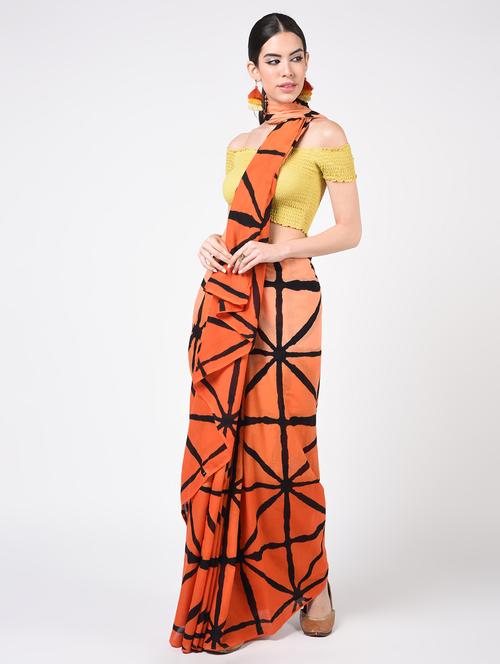 printed woven saree  with blouse - 16934997 - Very Small Image - 1