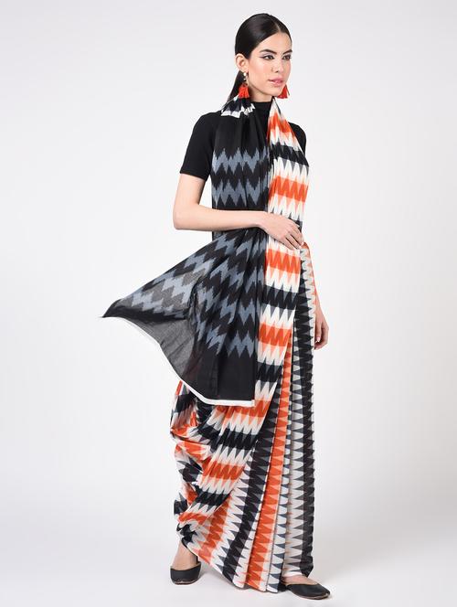 printed woven saree  with blouse - 16935004 - Very Small Image - 1