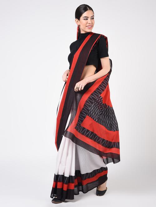 printed woven saree  with blouse - 16935015 - Very Small Image - 1