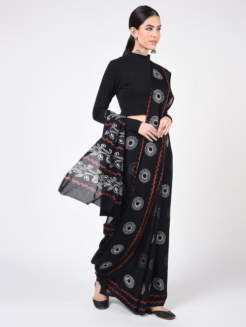 printed woven saree  with blouse - 16935020 - Very Small Image - 1