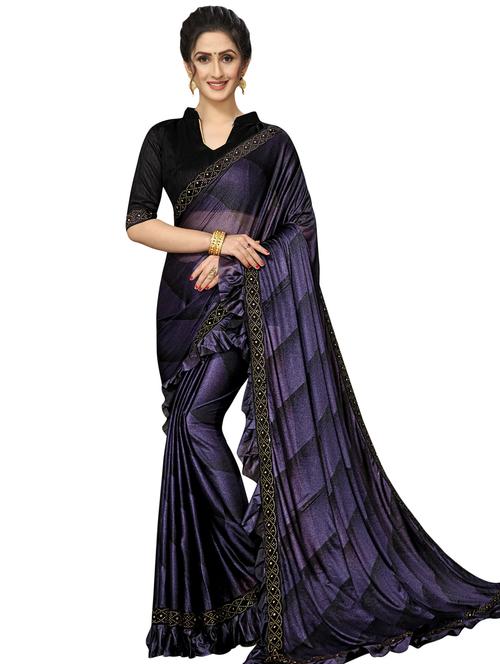 ruffle printed saree with blouse - 16936063 - Very Small Image - 1