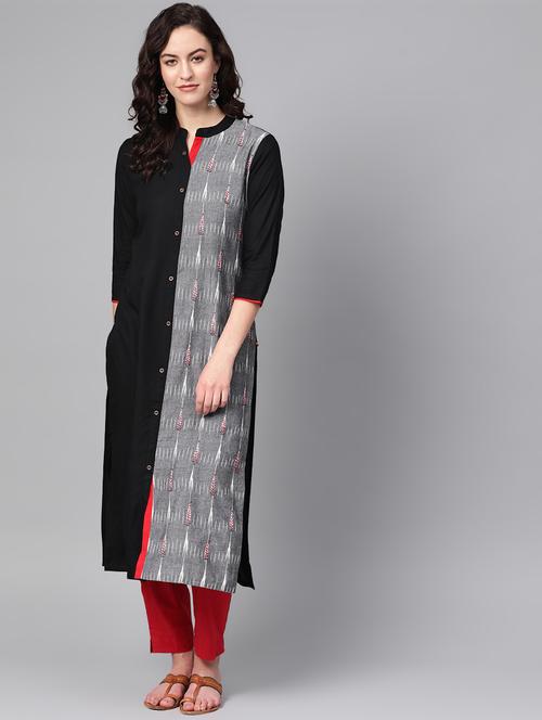 women's straight kurta - 16936122 - Very Small Image - 1