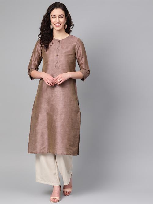women's straight kurta - 16936124 - Very Small Image - 1