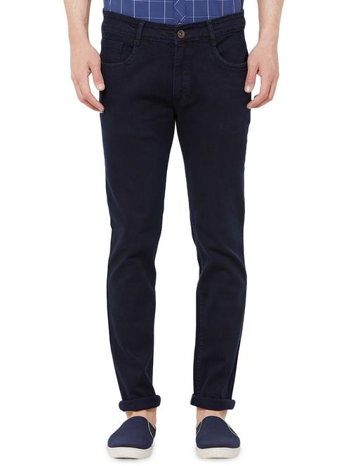 navy blue plain denim jeans - 16937535 - Very Small Image - 1