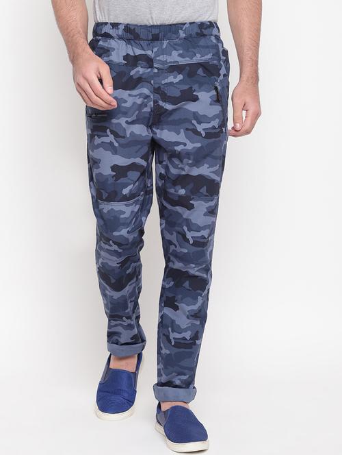 blue camouflage full length track pants - 16937608 - Very Small Image - 1