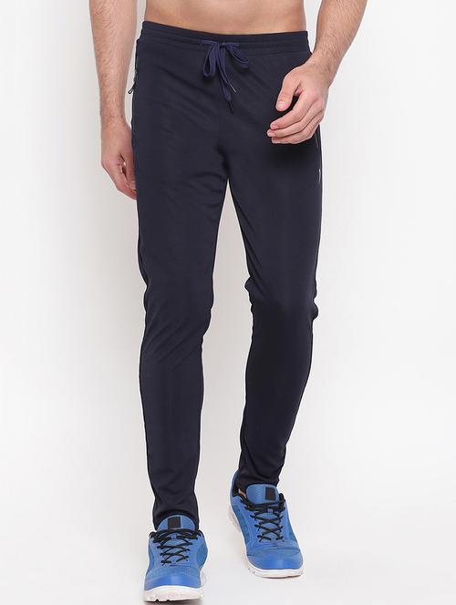 navy blue solid full length track pants - 16937613 - Very Small Image - 1