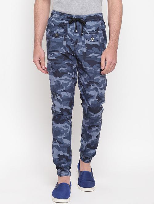 blue camouflage print joggers - 16937628 - Very Small Image - 1