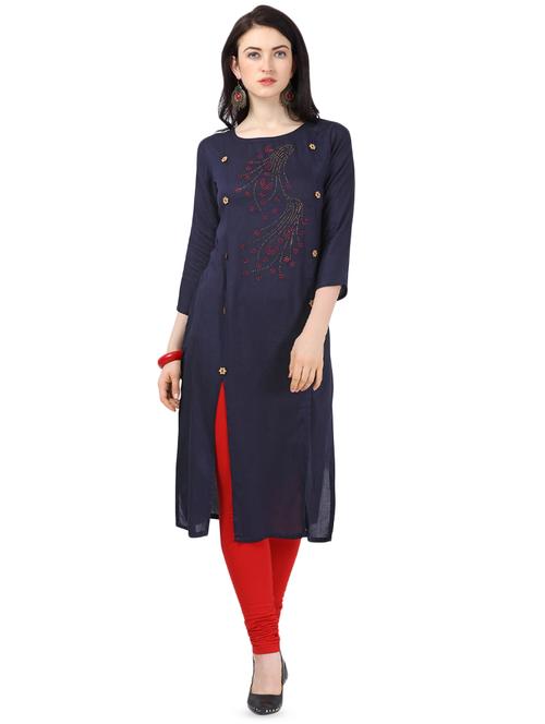 embellished straight kurta - 16939022 - Very Small Image - 1