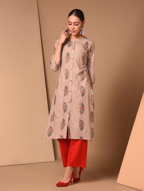floral straight kurta - 16939588 - Very Small Image - 1